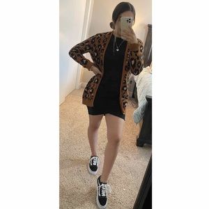 Cheetah print cardigan